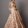 Womens Mala u0026 Kinnary | Beige Jaal Baroque Lehenga Set