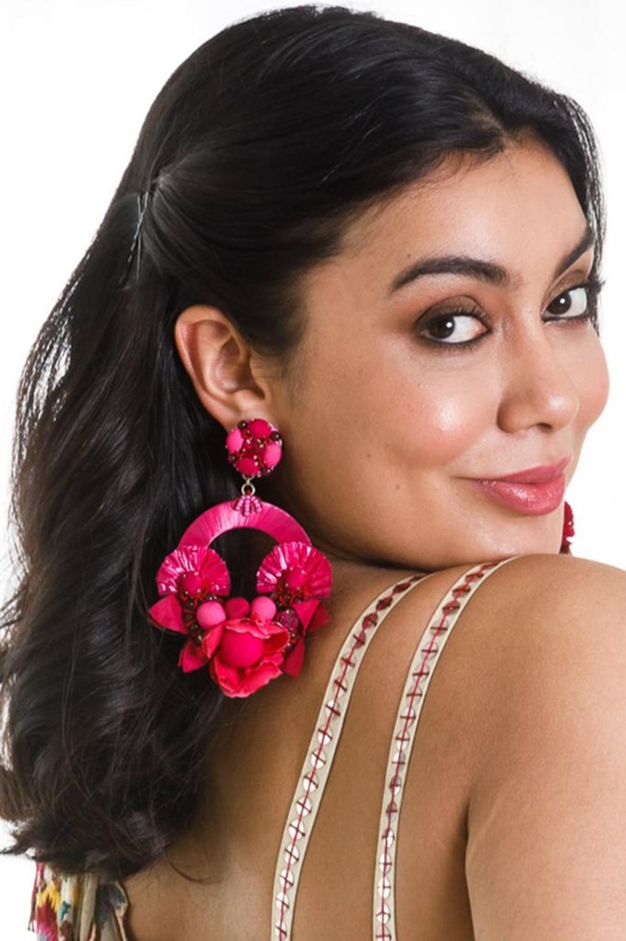 Womens Ranjana Khan | Posie Pink Earrings