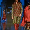 Mens Punit Balana Menswear | Dry Heena Green Printed Kurta With Bandi And Churidar