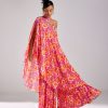 Womens Diya Rajvvir | Fuchsia Pink Printed U0026 Embroidered Kaftan Set