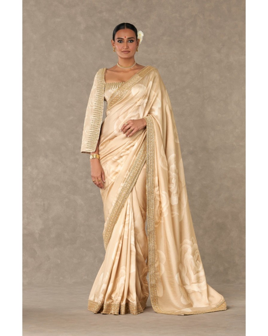 Womens House of Masaba | Beige Embroidered Gulaab Sari