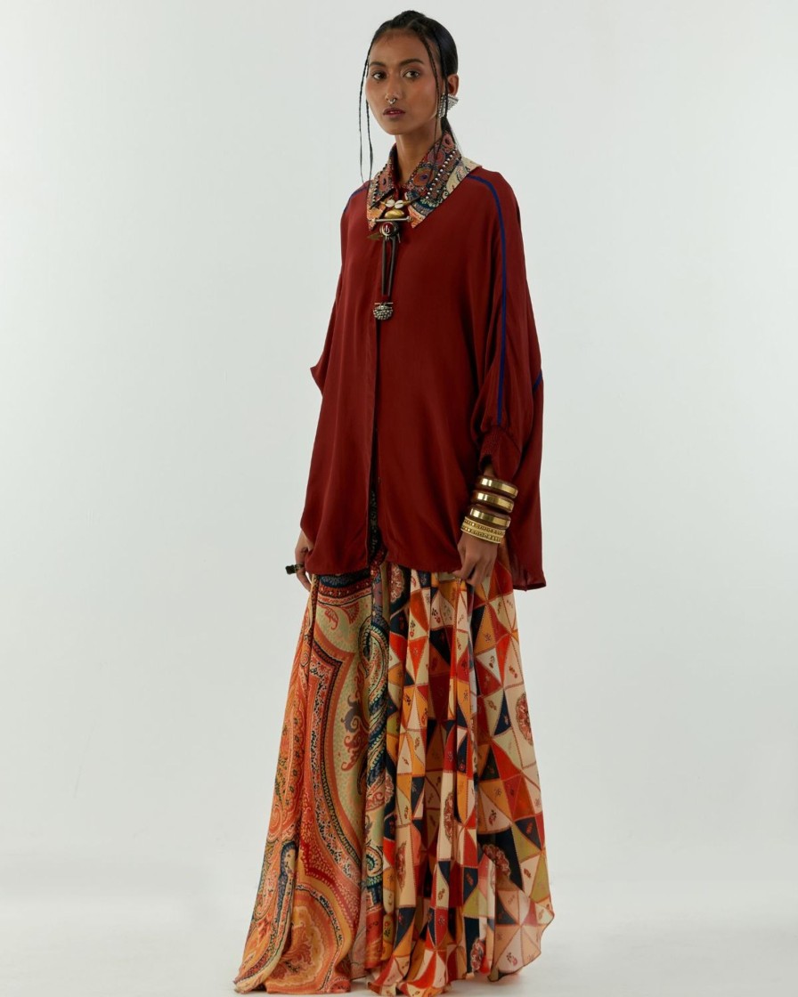 Womens Aseem Kapoor | Burnt Amber Mandala Shirt