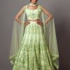 Womens Mala u0026 Kinnary | Lime Green Palace Lehenga Set