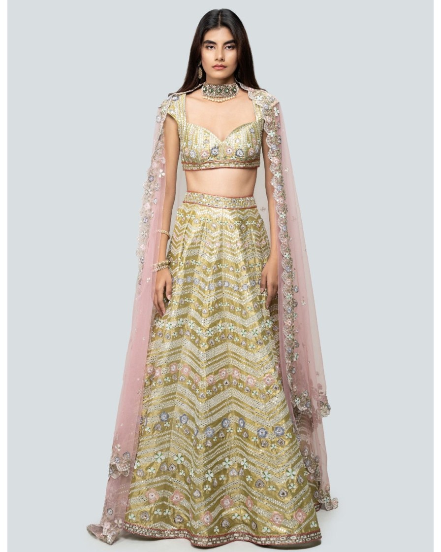 Bridal Aisha Rao | Green Zulaikha Lehenga Set