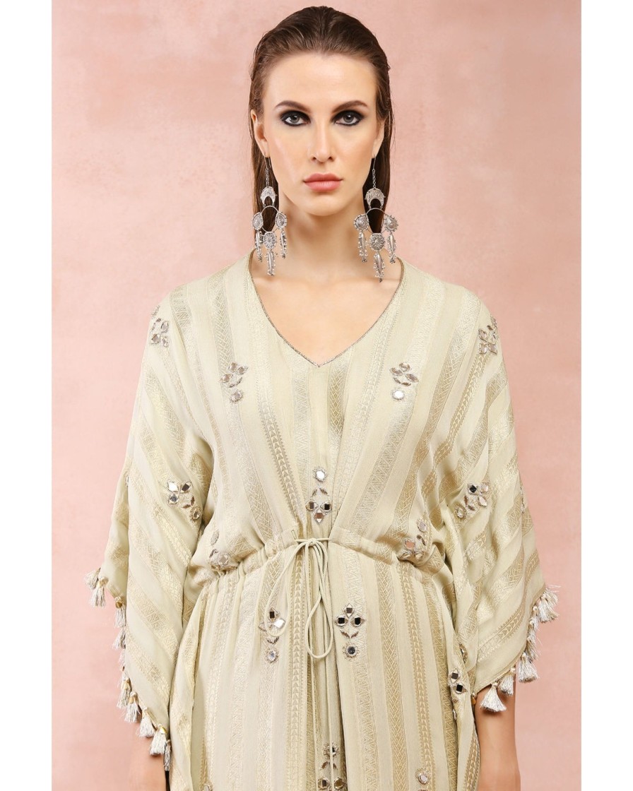 Womens Payal Singhal | Mint Embroidered Kaftan