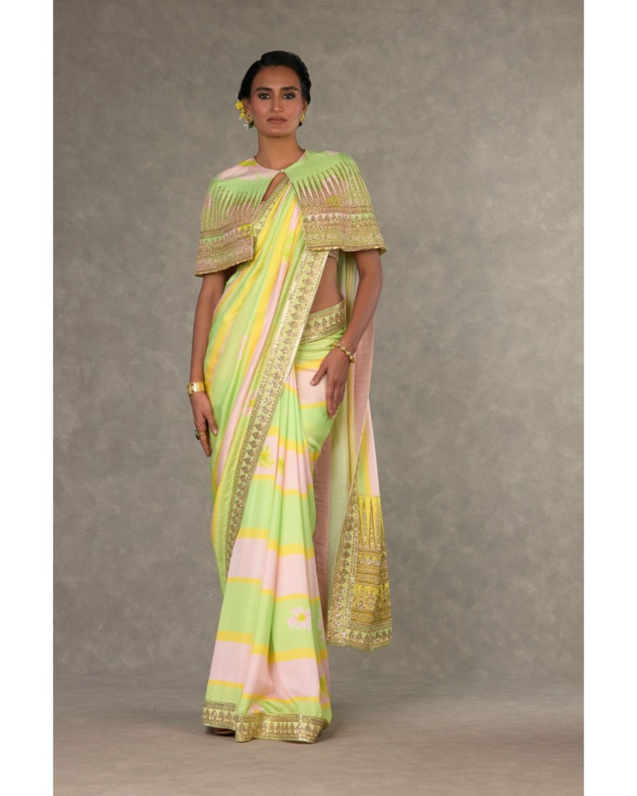 Womens House of Masaba | Summertime Sorbet 'Parijat' Sari Set