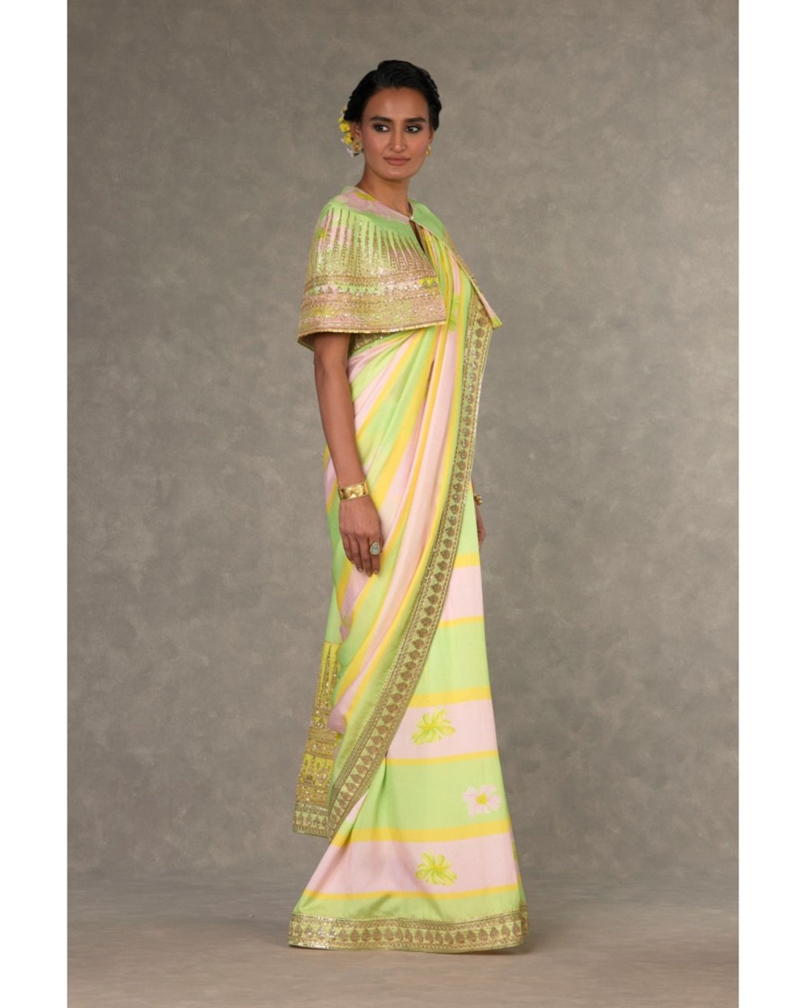 Womens House of Masaba | Summertime Sorbet 'Parijat' Sari Set