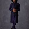 Mens Arjan Dugal | Navy Bageecha Kurta Set