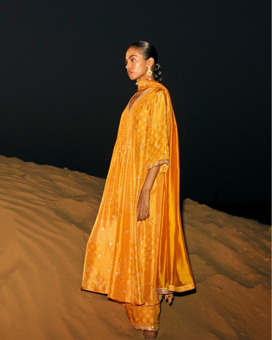 Womens Punit Balana | The Alia Choga In Yellow