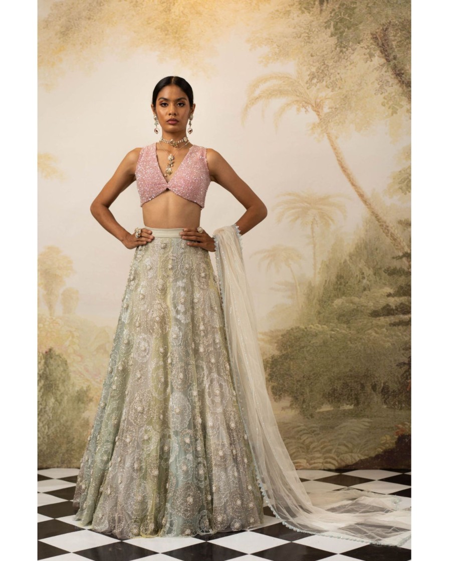 Bridal Geethika Kanumilli | Chic Camellia Lehenga